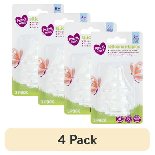 (4 pack) Parent's Choice™ Fast Flow Silicone Nipples 3 ct Pack
