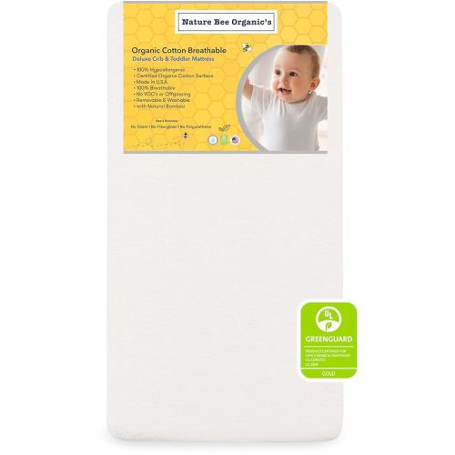 Amazon.com : Nature Bee Organic's Deluxe Breathable Crib & Toddler Mattress I 100% Breathable I GreenGuard Gold Certified I 100% Hypoallergenic I 5" Crib Mattress : Baby