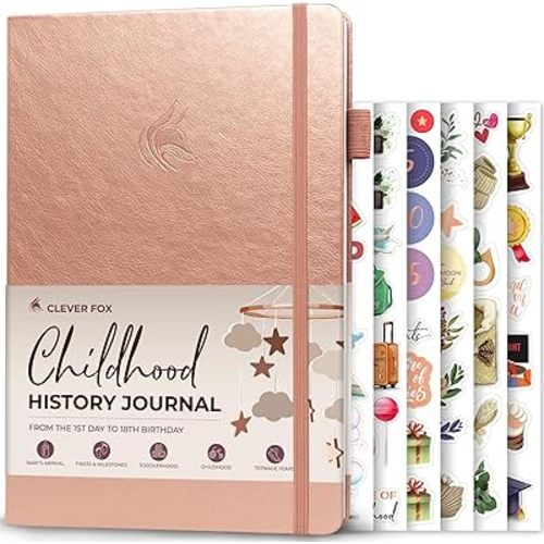 Clever Fox Childhood Memory Journal – Baby, Child & School Memories Photo Book – New Expecting Mom Baby Shower Gifts for Boy & Girl (Rose Gold)