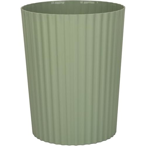 JiatuA Small Trash Can Plastic Wastebasket Round Garbage Container Bin for Bathroom, Kitchen, Bedroom, Home Office, College Dorm, Green