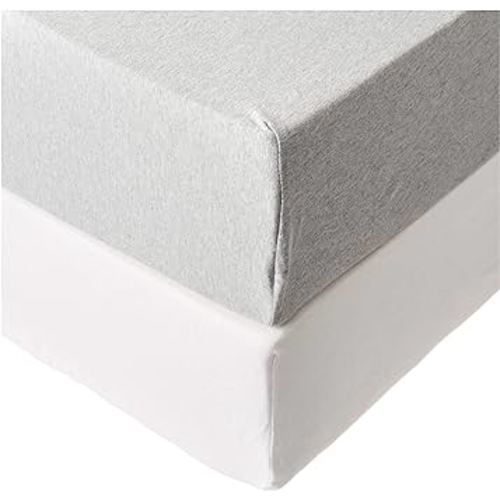 HonestBaby unisex baby 2-Pack Organic Cotton Fitted Crib Sheets Wearable Blanket, Heather Gray, One Size US