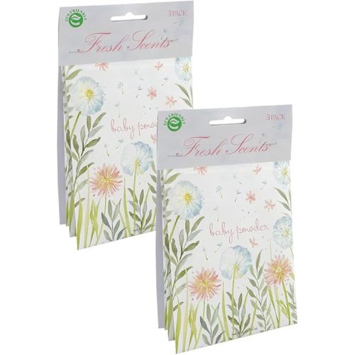 WILLOWBROOK | Fresh Scents Scented Sachet Packet | Baby Powder | Air Freshener Bags for Drawers, Closets, Cars | 6 Pack | Long Lasting Home Fragrance