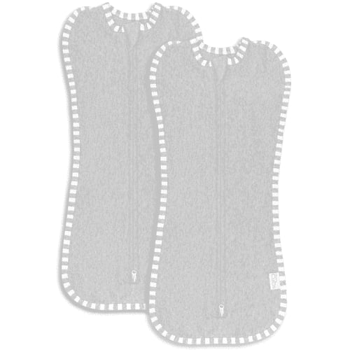 Comfy Cubs Swaddle Blanket Baby Girl Boy Easy Zipper Wrap 2 Pack Infant (Small 0-3 Months, Grey)