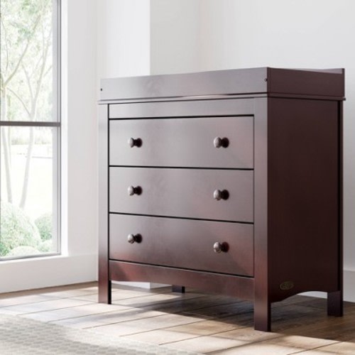 Graco Noah 3-Drawer Dresser with Removable Changing Table Topper  - Espresso