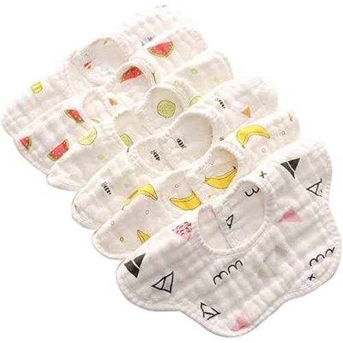 Muslin Bibs, Baby Bandana Drool Bibs 360 Bibs