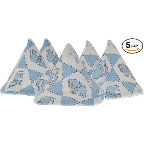 Washable Cotton Pee-Pee Teepees That Shield Baby Boys Pee During Diaper Changes. Makes a Great add-on Gift for a Baby Shower Thanks to its Fun, Gift-Ready Store Packaging. 5 Pack. Elephant