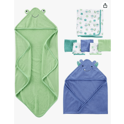 Simple Joys by Carter's Unisex Babies' 8-Piece Towel and Washcloth Set, Multipacks