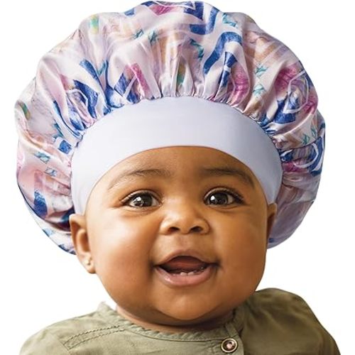 Red by Kiss Baby Satin Bonnet Sleep Caps Hair Wraps Hair Bonnet (Purple Ikat)