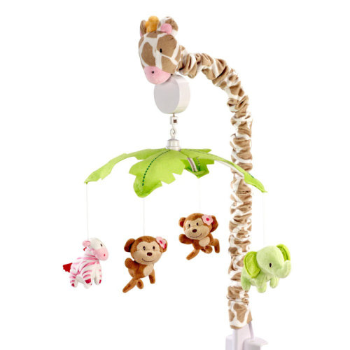 Carter's® Carter's Jungle Collection Pink, Cream and Tan Monkey, Elephant, Zebra and Giraffe Musical Mobile & Reviews | Wayfair