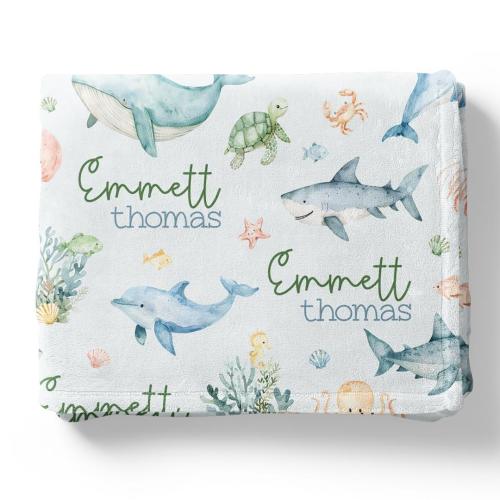 Sea Cuties Personalized Kids Blanket