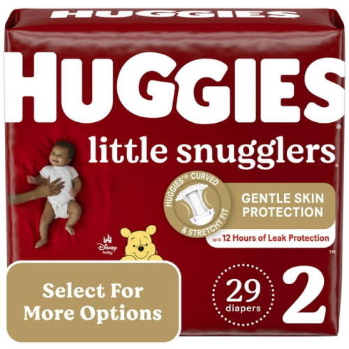 Huggies Little Snugglers Baby Diapers, Size 2 (12-18 lbs), 29 Ct