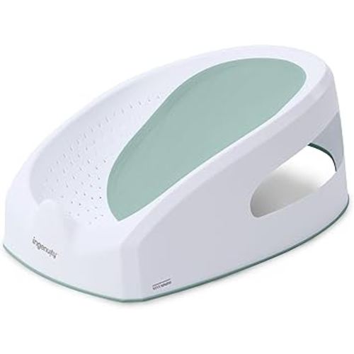 Ingenuity Easy Rinse Baby Bather, Non-Slip Newborn Bath Support for Babies 0-6 Months, Green