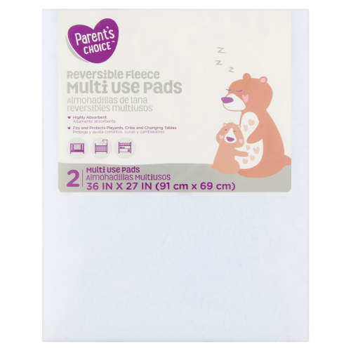 Parent's Choice Reversible Fleece Multi-Use Pads, White, 2 Count