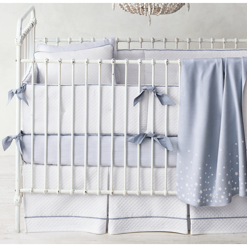 Vintage-Washed Diamond Matelassé Crib Bumper | RH Baby & Child