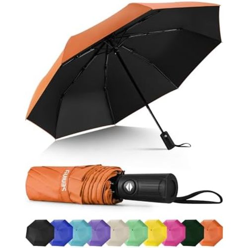 Seniny Windproof Travel Umbrella, Automatic Umbrellas for Rain, Portable & Compact Umbrellas for Backpack, Strong UV for Protection, Folding Small Sun Umbrella for Car, Walking