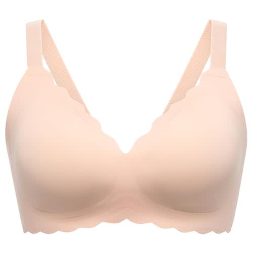 Momcozy Seamless Wireless Bra for Women, Classic Jelly Strip Lift Everyday Bra, Soft and Comfortable T-Shirt Bra