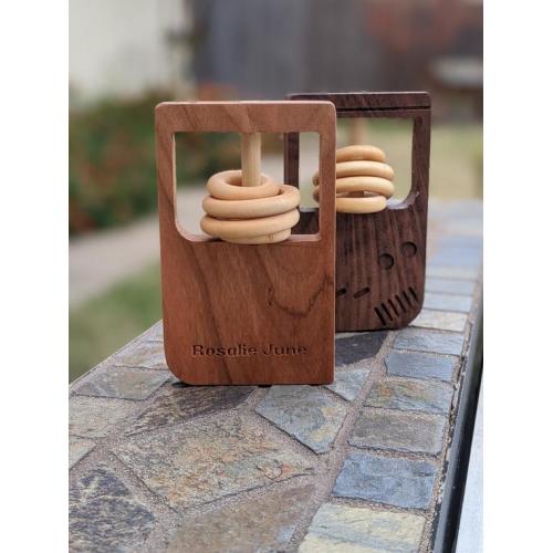 Gameboy Rattle, Unique Nerdy Baby Rattle, Wooden Baby Boy Girl Gift, Wood rattle
, 
              Maple
          , 
              No Engraving