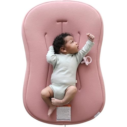 Snuggle Me® Baby Lounger Curve (0-6 Months) - Premium Organic Cotton with Foam Core, Machine-Washable Cover, Buttery-Soft & Breathable Infant Lounger with Travel Bag (30 in x 20 in x 1.9 in) - Gumdrop