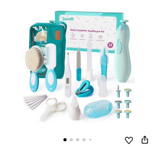 Baby Healthcare and Grooming Kit, 24 in 1 Baby Electric Nail Trimmer Set, Lupantte Nursery Care Kit, Toddler Nail Clippers, Medicine Dispenser, Infant Comb, Brush, etc. Baby Care Products