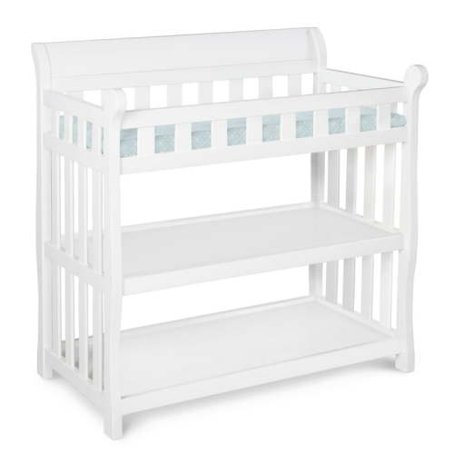 Delta Children Eclipse Baby Top Simple Changing Station, Diaper Furniture with Pad, White