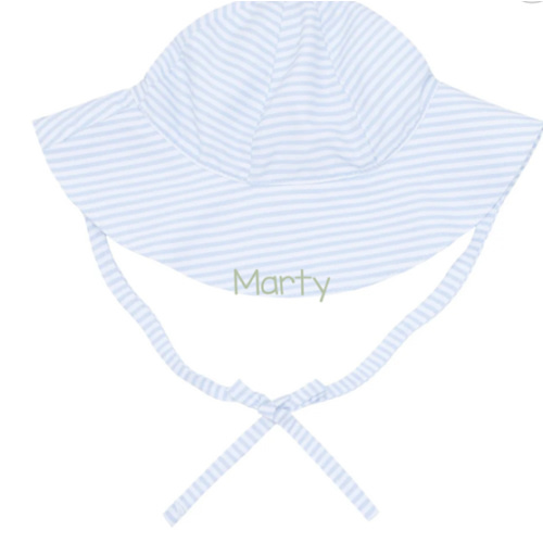 baby powder blue stripe sun hat