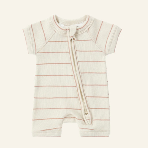 ORGANIC ZIP SUIT SHORT SLEEVE | bornbaby