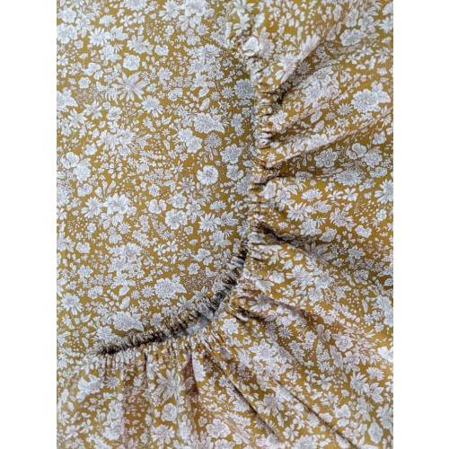Golden Ochre Floral Fitted Crib Sheet