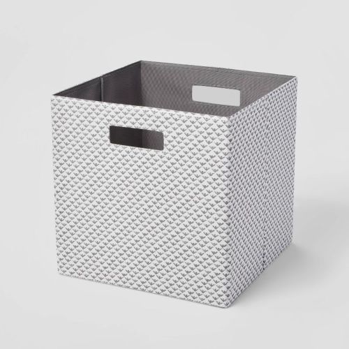13" X 13" Fabric Bin Fiaro Print Gray/white - Brightroom™: 13 Inch Storage Cube, Decorative Storage, Polyester