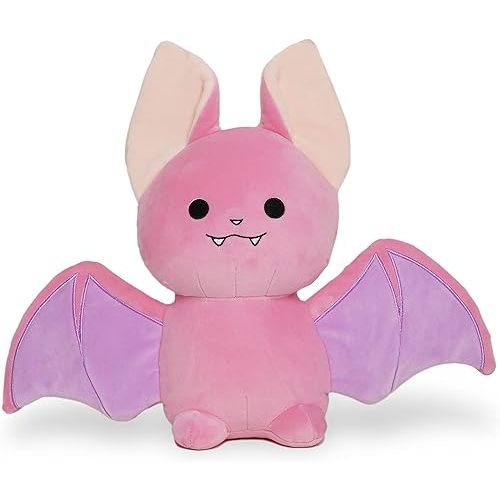 Avocatt Pink Bat Stuffed Plush - 10 Inches Stuffed Realistic Flying Fruit Bat Stuffy Plushie - Plushy and Squishy Goth Stuffed Animal - Cute Creepy Gothic Spooky Toy for Boys and Girls