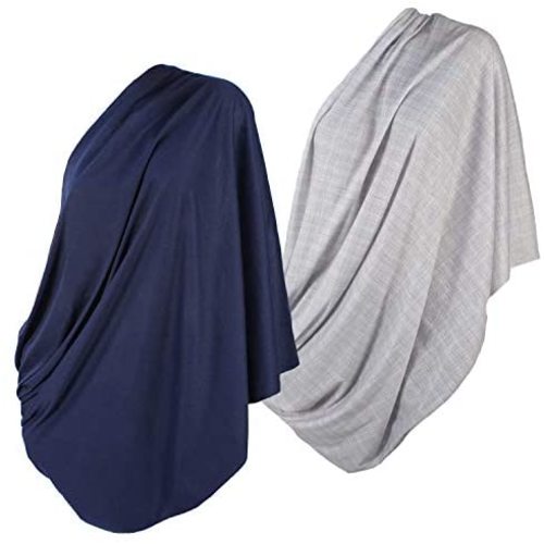 2pk LK Baby Infinity Nursing Scarf Breastfeeding Cover Ultra Soft (Grey/Navy)