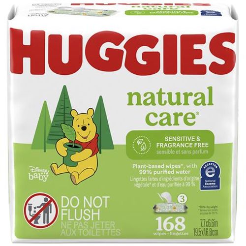 Huggies Natural Care Sensitive Baby Wipes, Flip-Top Packs Unscented, 168 | Walgreens