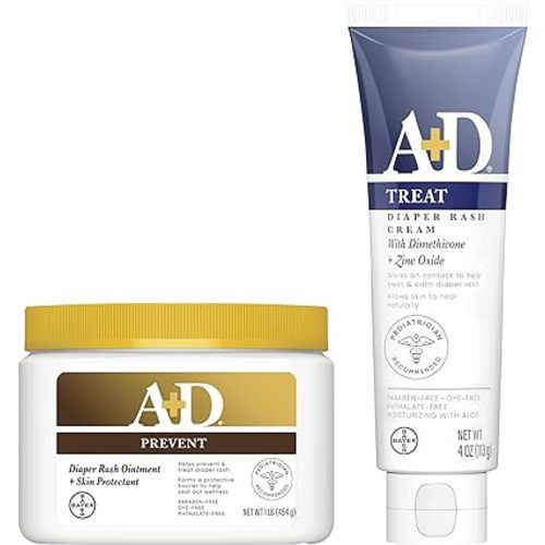 Amazon.com: A+D Original Diaper Rash Ointment, Skin Protectant With Lanolin and 1 Pound Jar. with A+D Zinc Oxide Diaper Rash Treatment Cream, 4 Ounce Tube : Baby