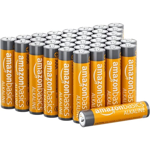 Amazon Basics 36 Pack AAA High-Performance Alkaline Batteries, 10-Year Shelf Life, Easy to Open Value Pack - 36 Count (Pack of 1)