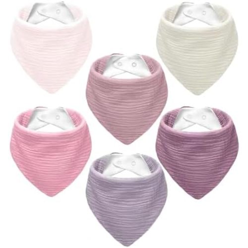 Muslin Baby Bibs,Soft Triangular Baby Bandana Drool Bibs for Baby Boy Girl,Solid Colors Bib for Drooling Teething
