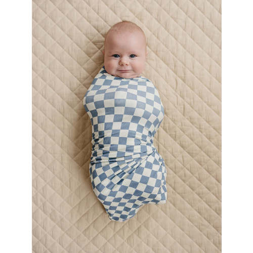 Couverture d'emmaillotage - Blue checkered