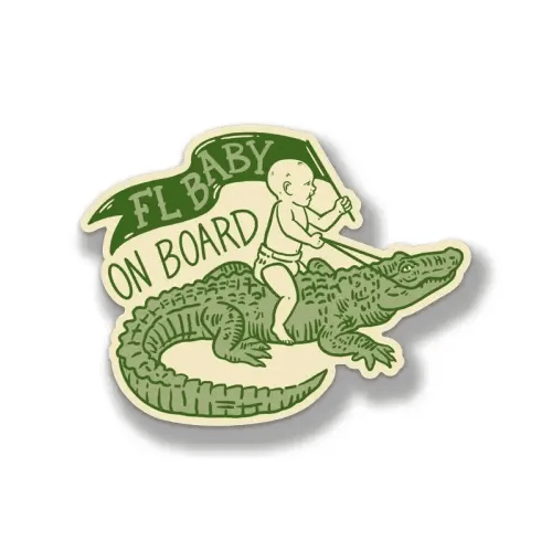 FL Baby On Board Magnet by Freehand Goods | Art by V. Steiner