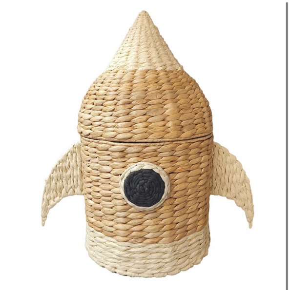 Tiny Dreamers Rocket Laundry Hamper, 13"