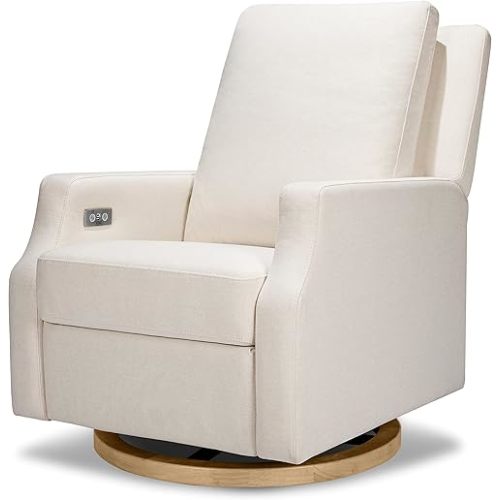 Namesake Crewe Electronic Recliner and Swivel Glider in Performance Cream Eco-Weave, Water Repellent & Stain Resistant, Greenguard Gold & CertiPUR-US Certified