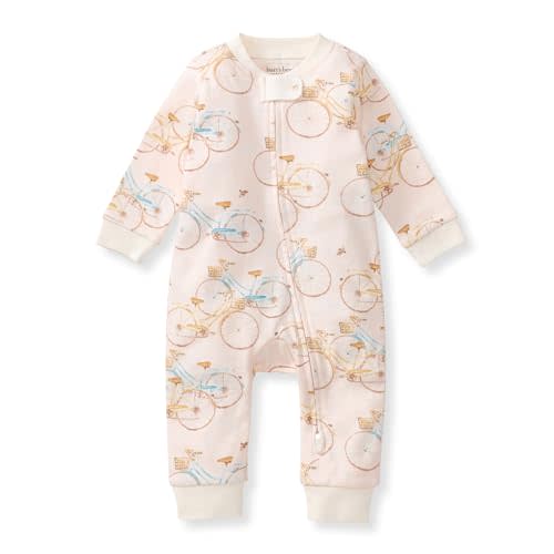 Burt's Bees Baby Boys Sleep and Play PJs, 100% Organic Cotton One-Piece Zip Front Romper Jumpsuit Pajamas