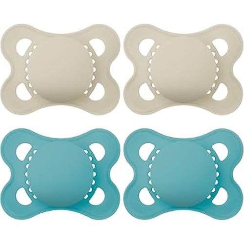MAM Original Matte Baby Pacifier, Nipple Shape Helps Promote Healthy Oral Development, Sterilizer Case, Boy and Girl, 0-6 Months (2 Count) (Pack of 2)