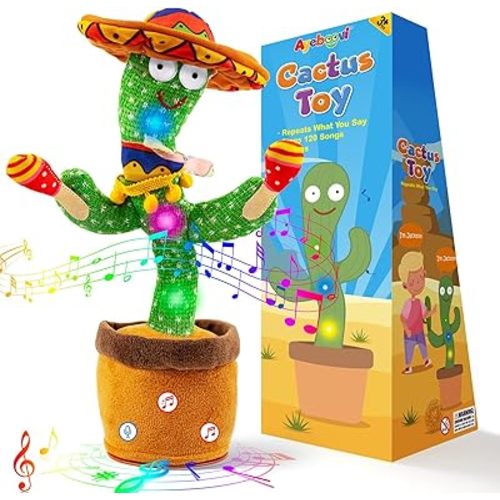 Ayeboovi Dancing Talking Cactus Baby Toy, Mimicking Recording Toy Repeats What You Say (Talking Adjust Volume Cactus)