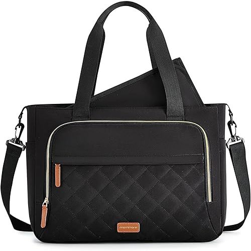 mommore Diaper Bag Tote Small Baby Bag with Insulated Pockets, Lightweight Mommy Tote with Stroller Straps, Nurse Gym Travel