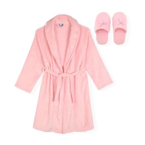 Little and Big Girls' Flannel Fleece Robe, 2-Piece Set