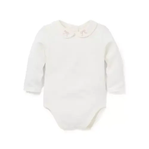 Baby Cream And Sugar Baby Bow Collared Bodysuit by Janie and Jack