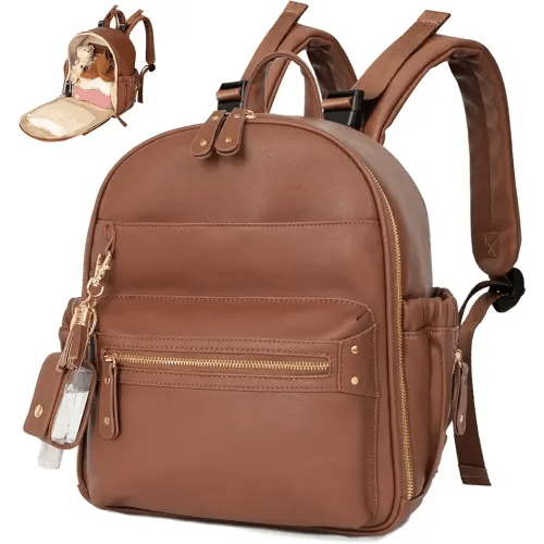 miss fong Small Diaper Bag Mini Diaper Bag Backpack Mini Backpack with 11 Pockets Baby Diaper Bag with Hand Sanitizer Holder, 2 Insulated Pockets