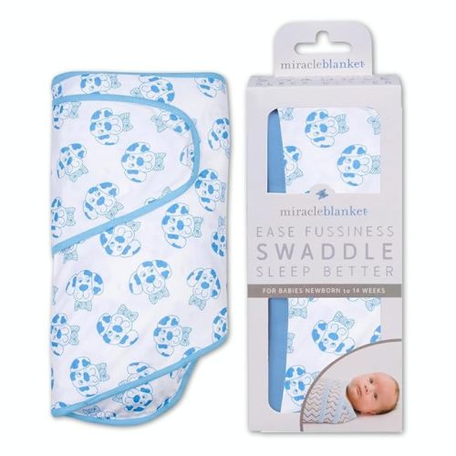 Miracle Blanket Swaddle Wrap - Newborn Essential Baby Blanket - Soft Sleep Sack Ideal for Newborns and Infants (Bowtie Dog)