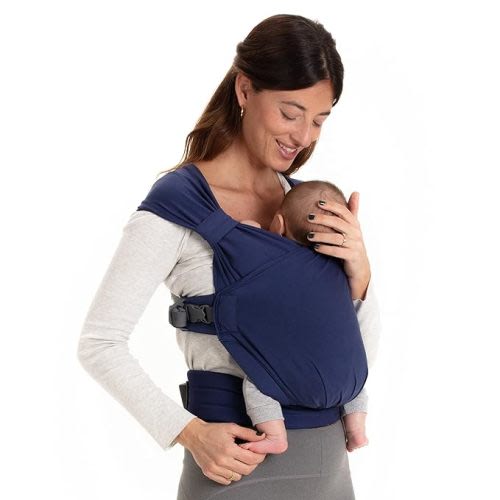 Boba Bliss Hybrid Baby Carrier Newborn to Toddler - 2-in-1 Baby Wrap & Baby Carrier - Pre-Wrapped Baby Sling Wrap Newborn - Certified Hip-Healthy - Soft & Stretchy Baby Sling Carrier- 7-35 (Navy Blue) - Navy Blue Bliss