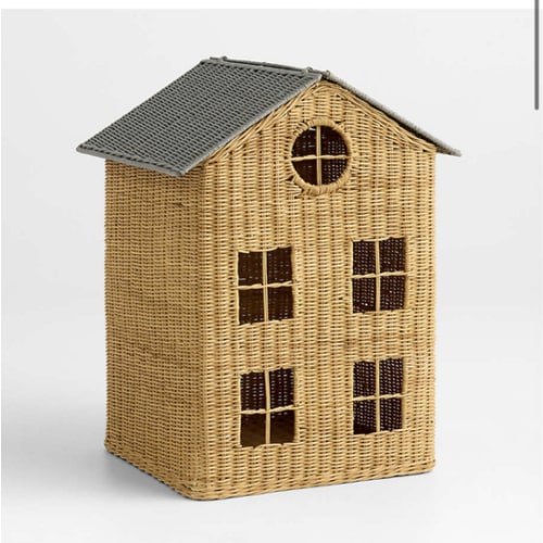 Kids House Hamper with Roof Lid