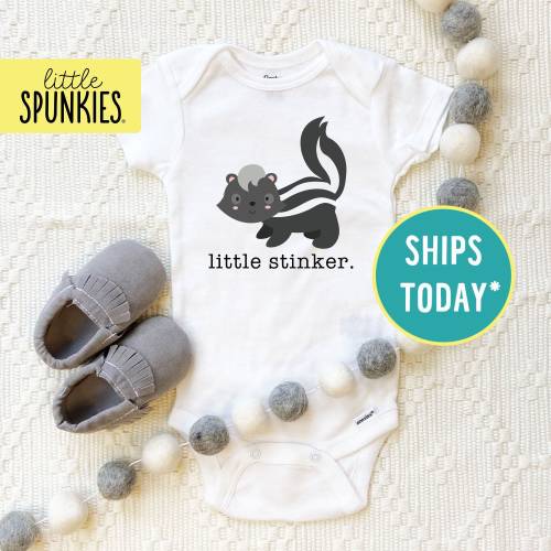 Cute Baby Skunk Bodysuit, Little Stinker Skunk Onesies® Brand, Forest Animal Onesies® Brand