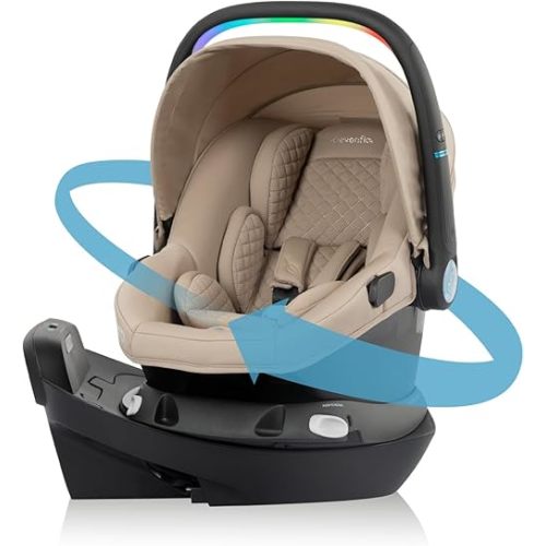 Evenflo Revolve180 LiteMax NXT Rotational Infant Car Seat with SensorySoothe (Topaz)